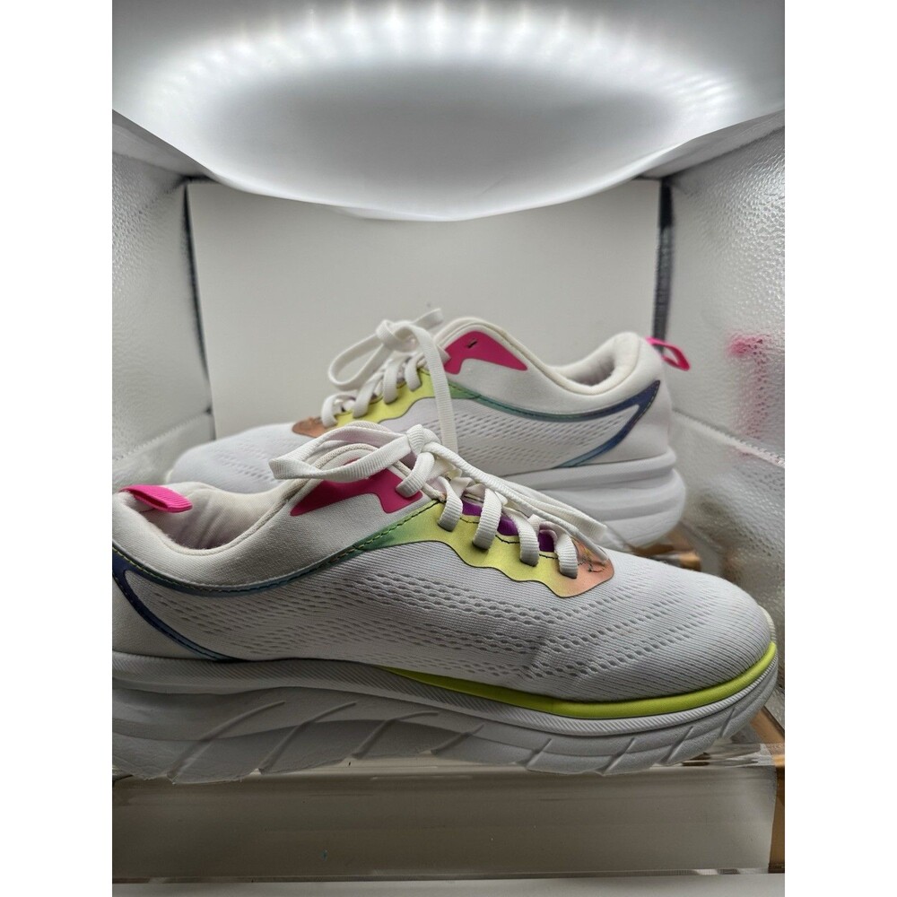 Easy Spirit Women White/Pink Mesh Low Top Athletic Sneaker Rubber Sole size 8.5
